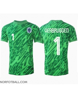 Billige Fotballdrakt Nederland Bart Verbruggen #1 Keeper Replika Hjemmedrakt EM 2024 Kortermet